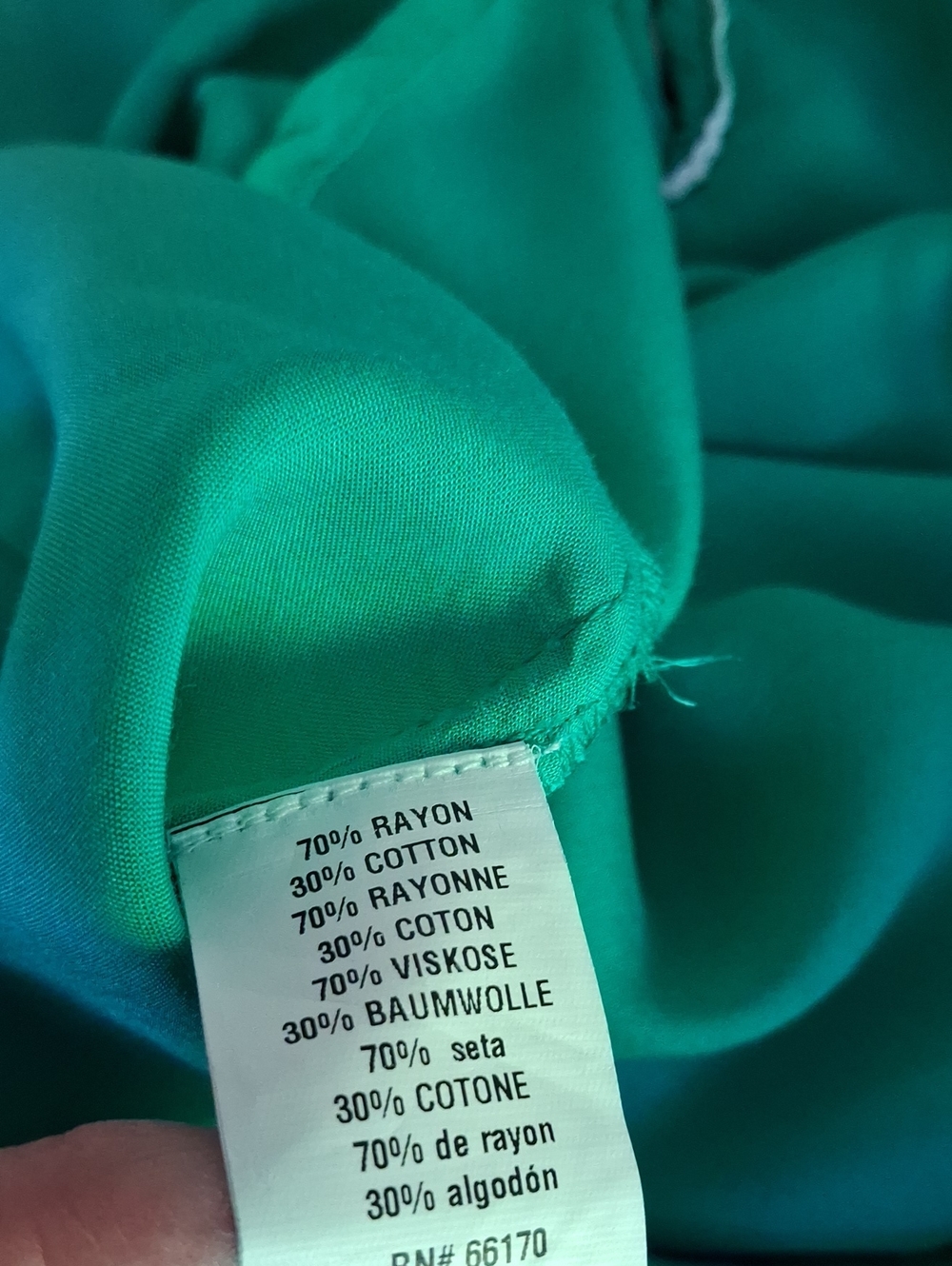 Embroidered Teal Peasant Blouse - Picture 5 of 5